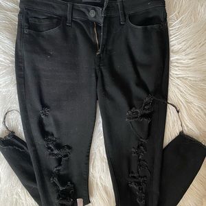 Abercrombie & Fitch Black Ripped Skinny Jeans Size 26/2